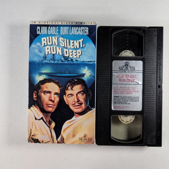 3/$15 Vintage VHS tape RUN SILENT, RUN DEEP (1958) Clark Gable, Burt Lancaster - Picture 4 of 4
